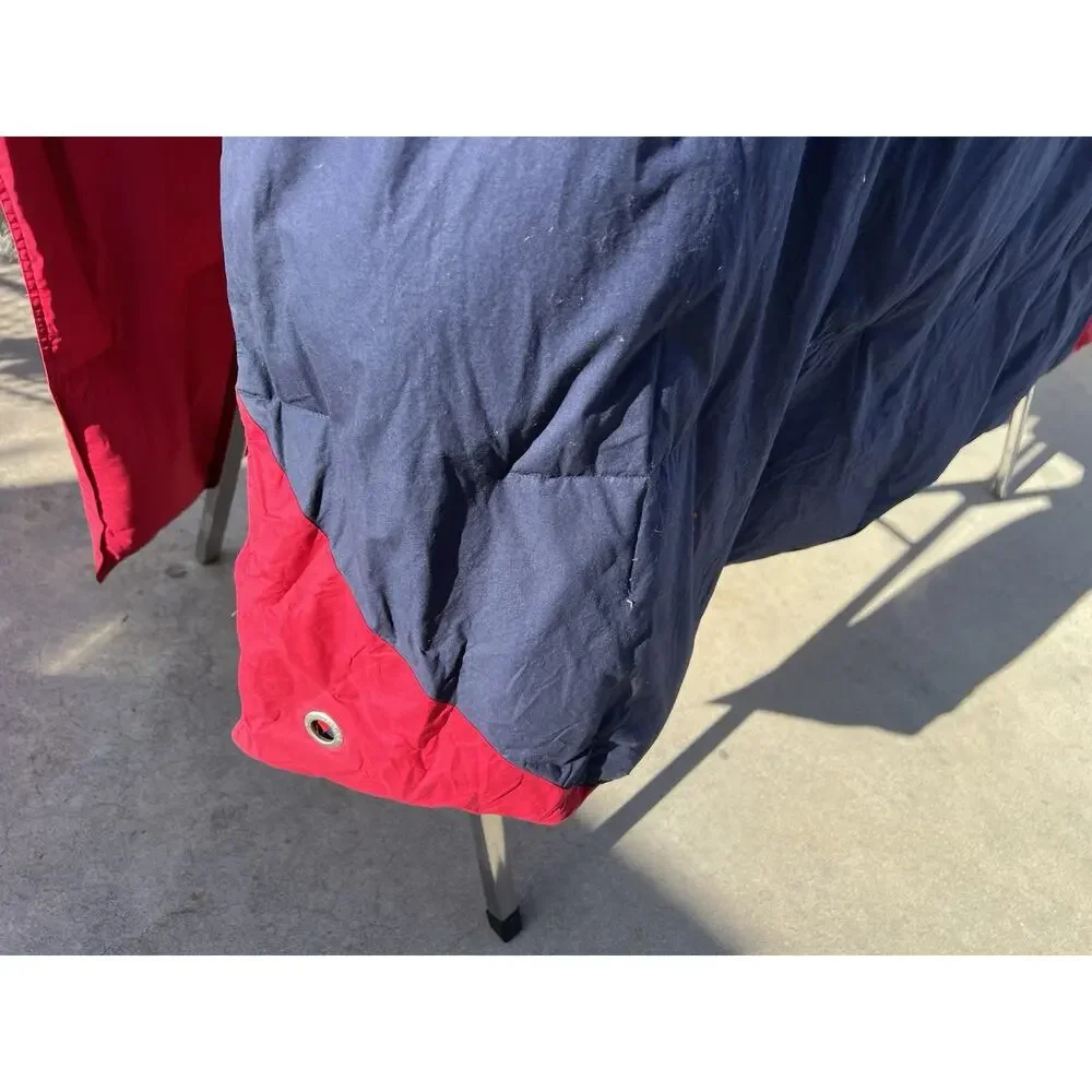 Vintage Tommy Hilfiger Red Blue Pattern REVERSIBLE Down Comforter Size Full